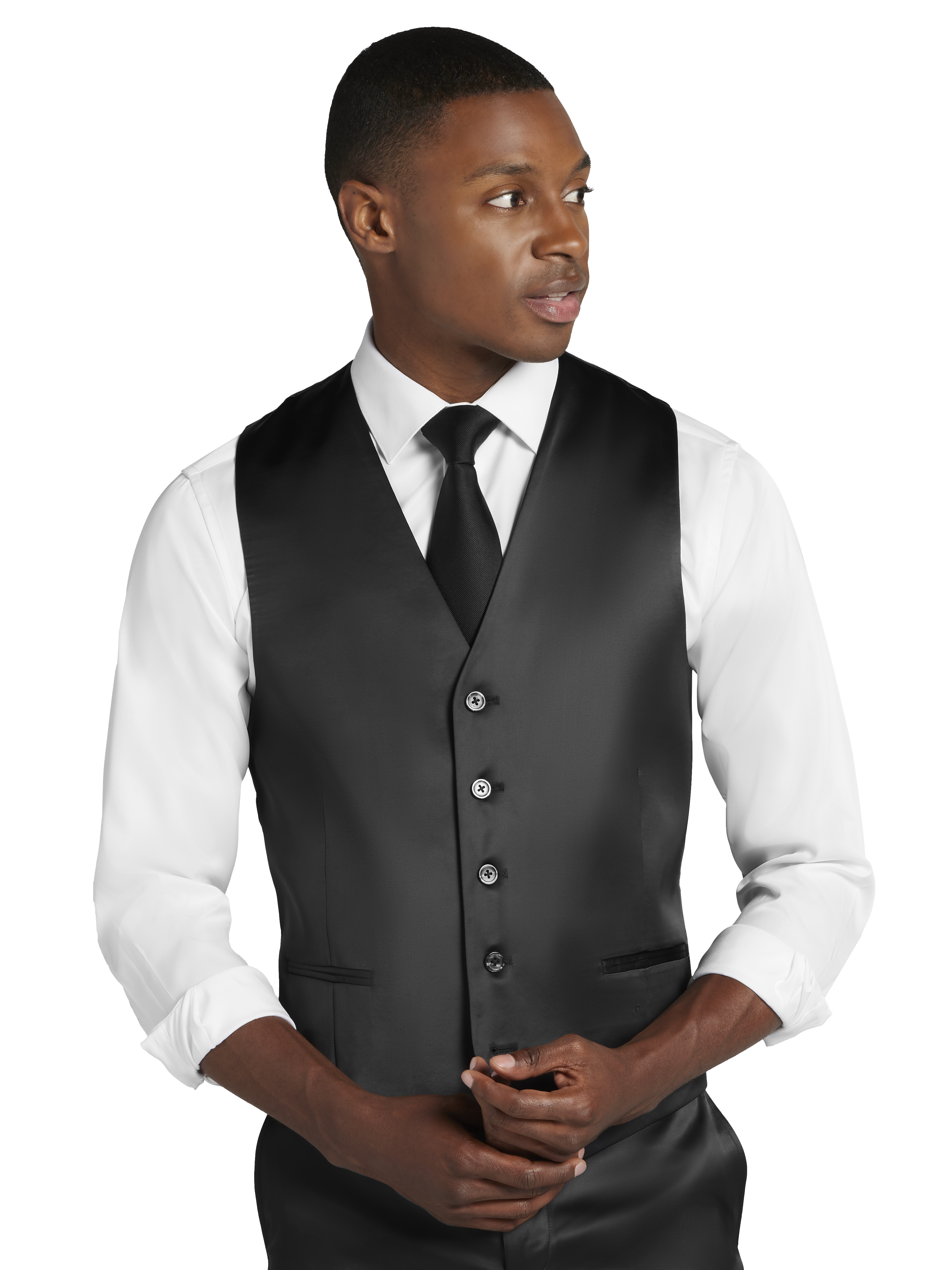 Skinny Fit Shiny Suit Vest