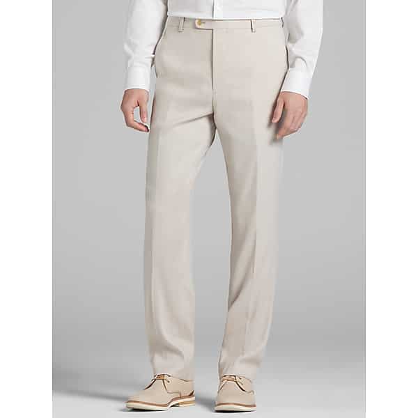 Joseph Abboud Modern Fit Linen Blend Men's Suit Pants Taupe - Size: 33W x 34L TMW363B33F20