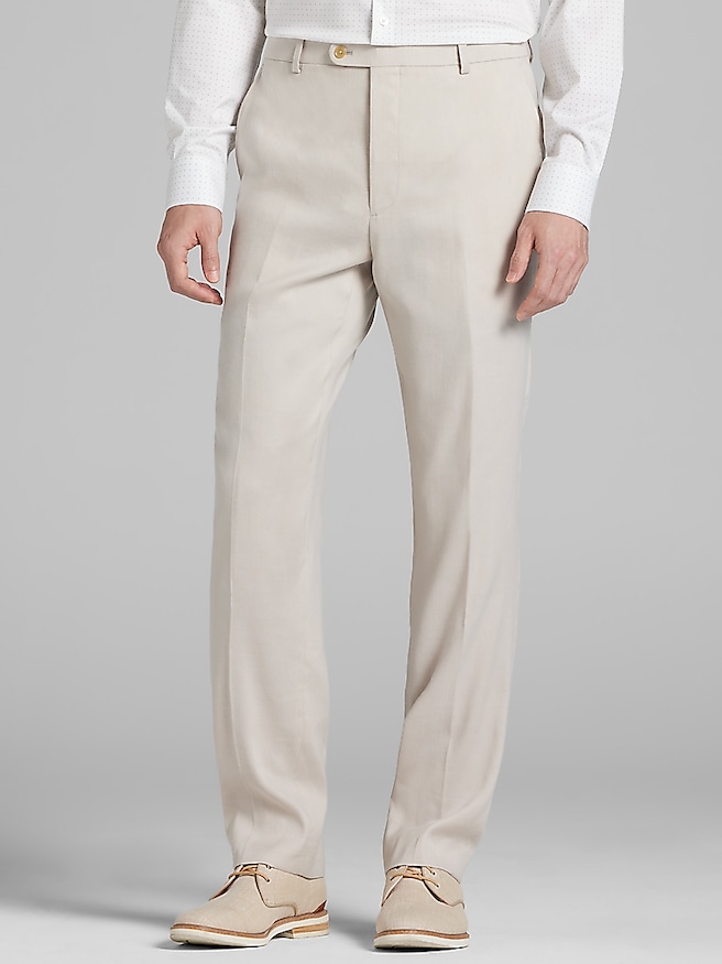 Joseph Abboud Modern Fit Linen Blend Men's Suit Pants , Taupe / Brown