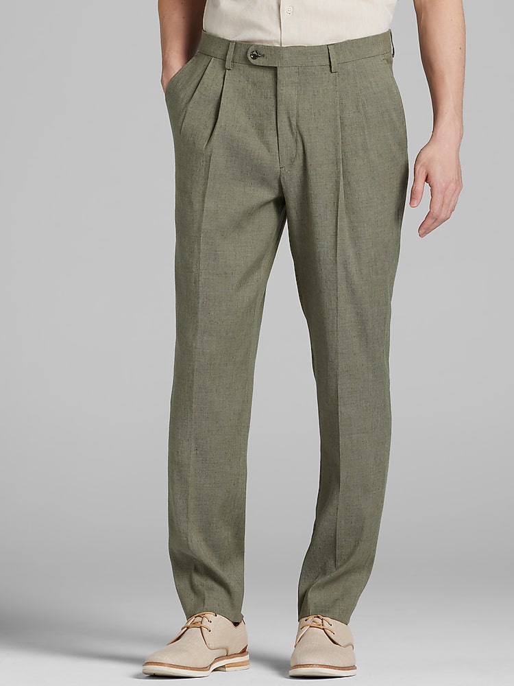 slim fit dress slacks Essential Suit Pants Regular Pine Green main image 1