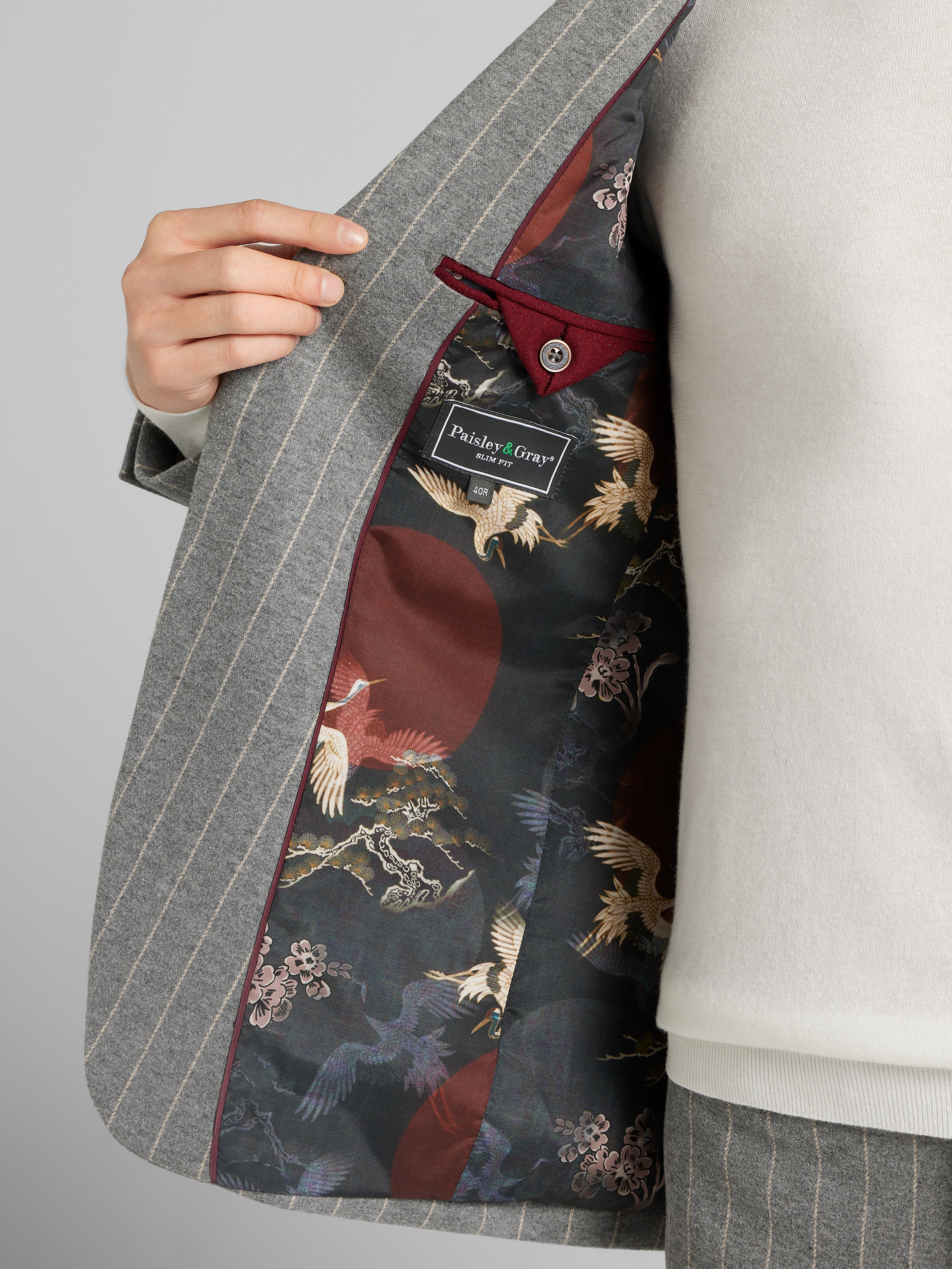 Slim Fit Stripe Suit Jacket