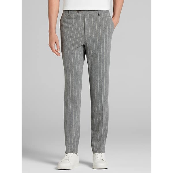 Paisley & Gray Men's Slim Fit Stripe Suit Pants Lt Gray Tan Stripe - Size: 36W x 32L TMW36BM36T54
