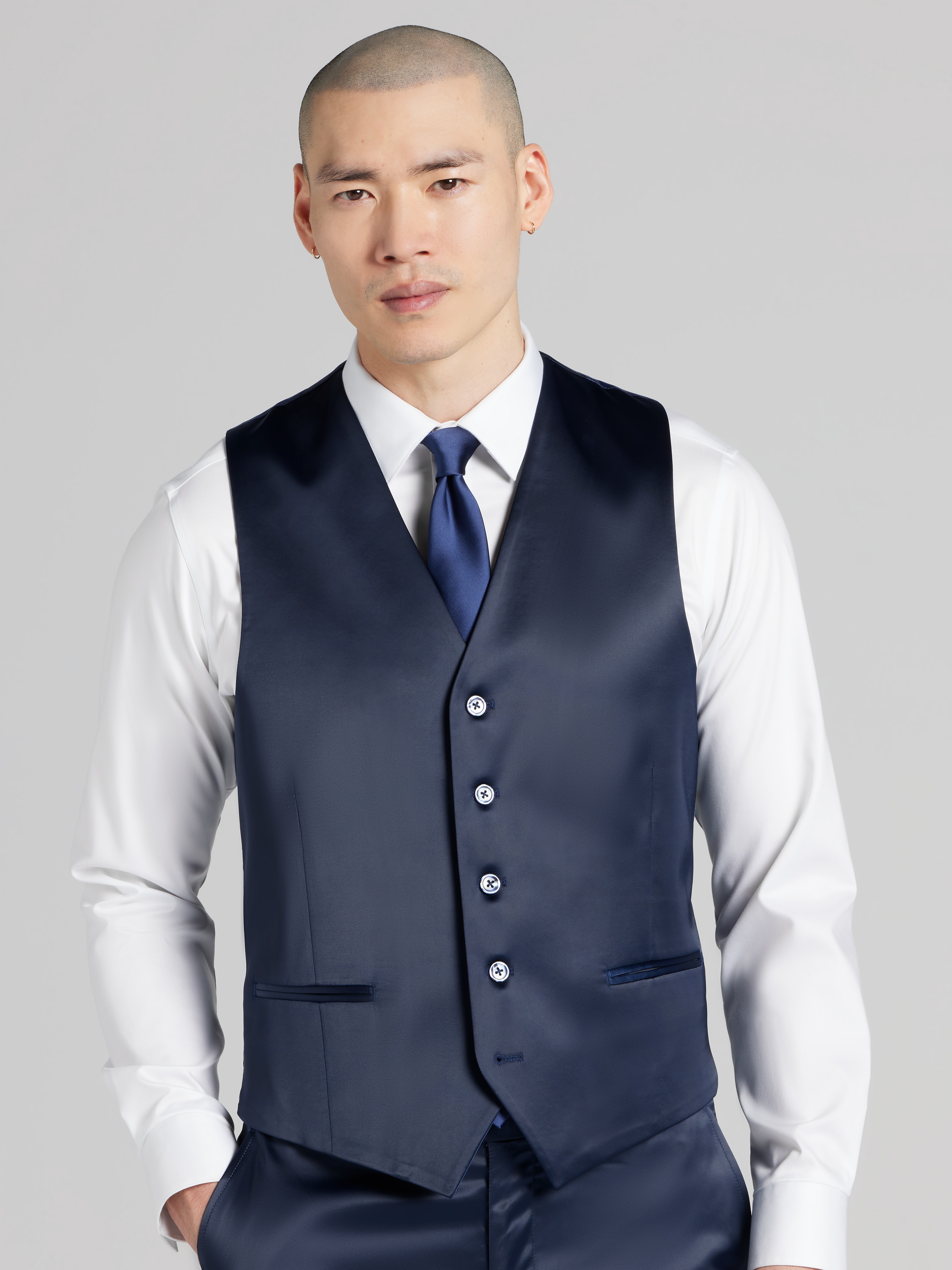 Egara Skinny Fit Shiny Suit Vest at CoolSprings Galleria in Franklin, TN