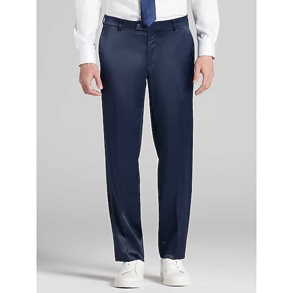 Egara Modern Fit Shiny Men's Suit Pants Navy Shiny - Size: 36W x 32L TMW36WB36T01