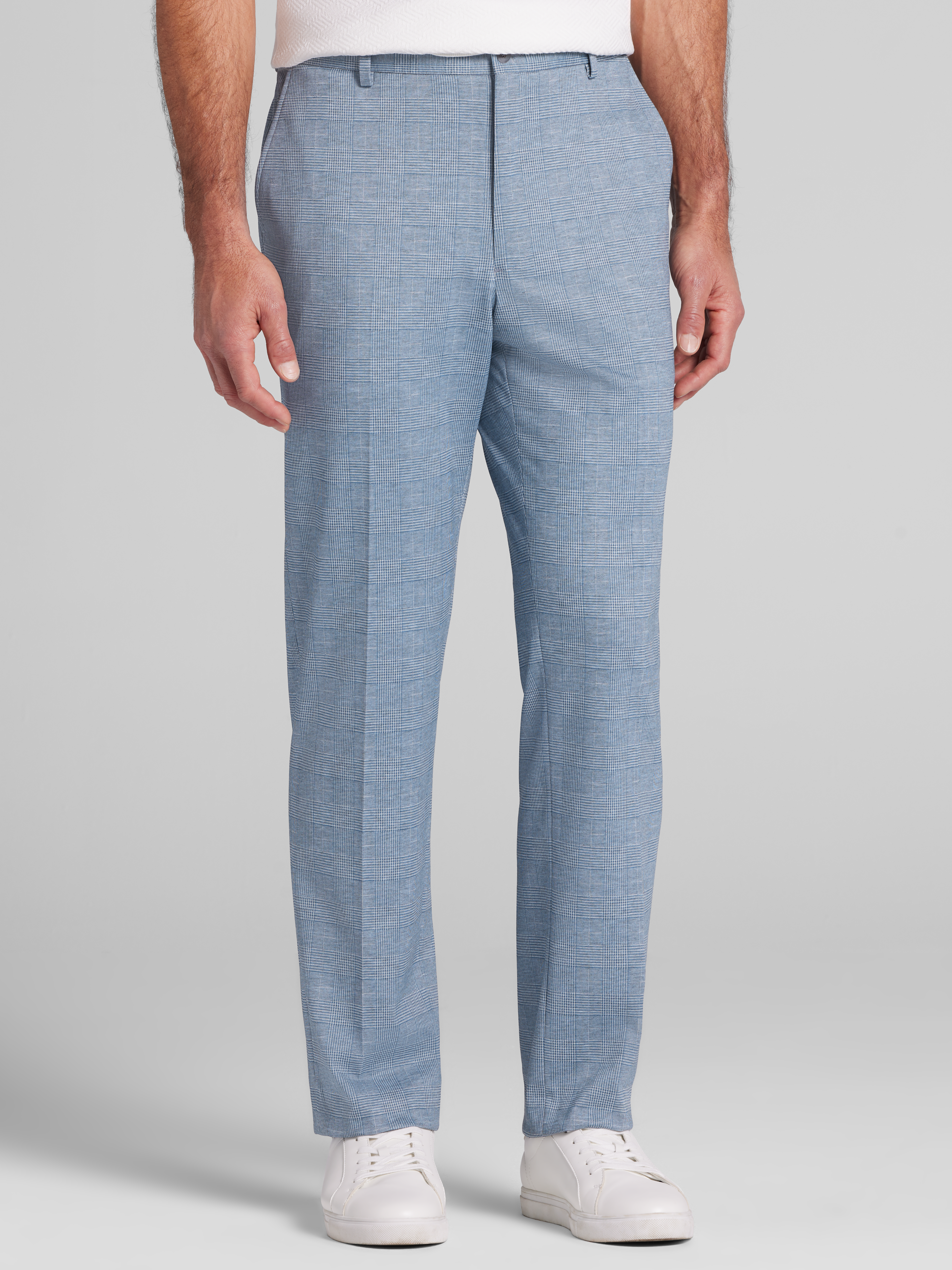 Modern Fit Flat Front Knit Suit Pants