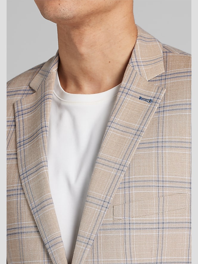Paisley &Amp; Gray Slim Fit Windowpane Suit Jacket