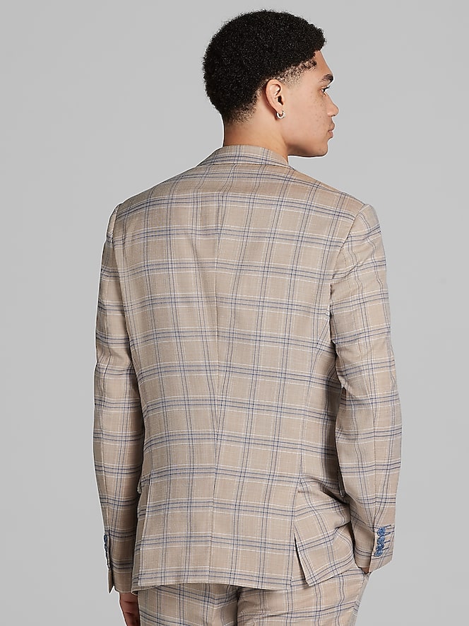 Paisley &Amp; Gray Slim Fit Windowpane Suit Jacket