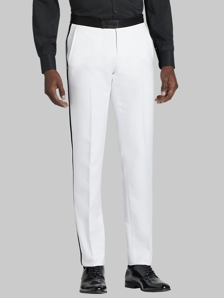 Egara Modern Fit Satin Trim Tuxedo Pants
