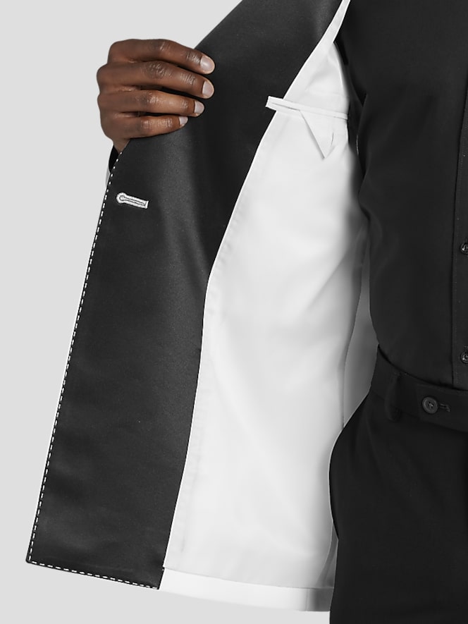 Egara Skinny Fit Satin Peak Lapel Tuxedo Jacket