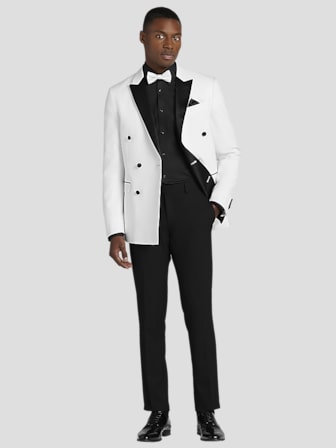 Skinny Fit Double Breasted Tuxedo Jacket