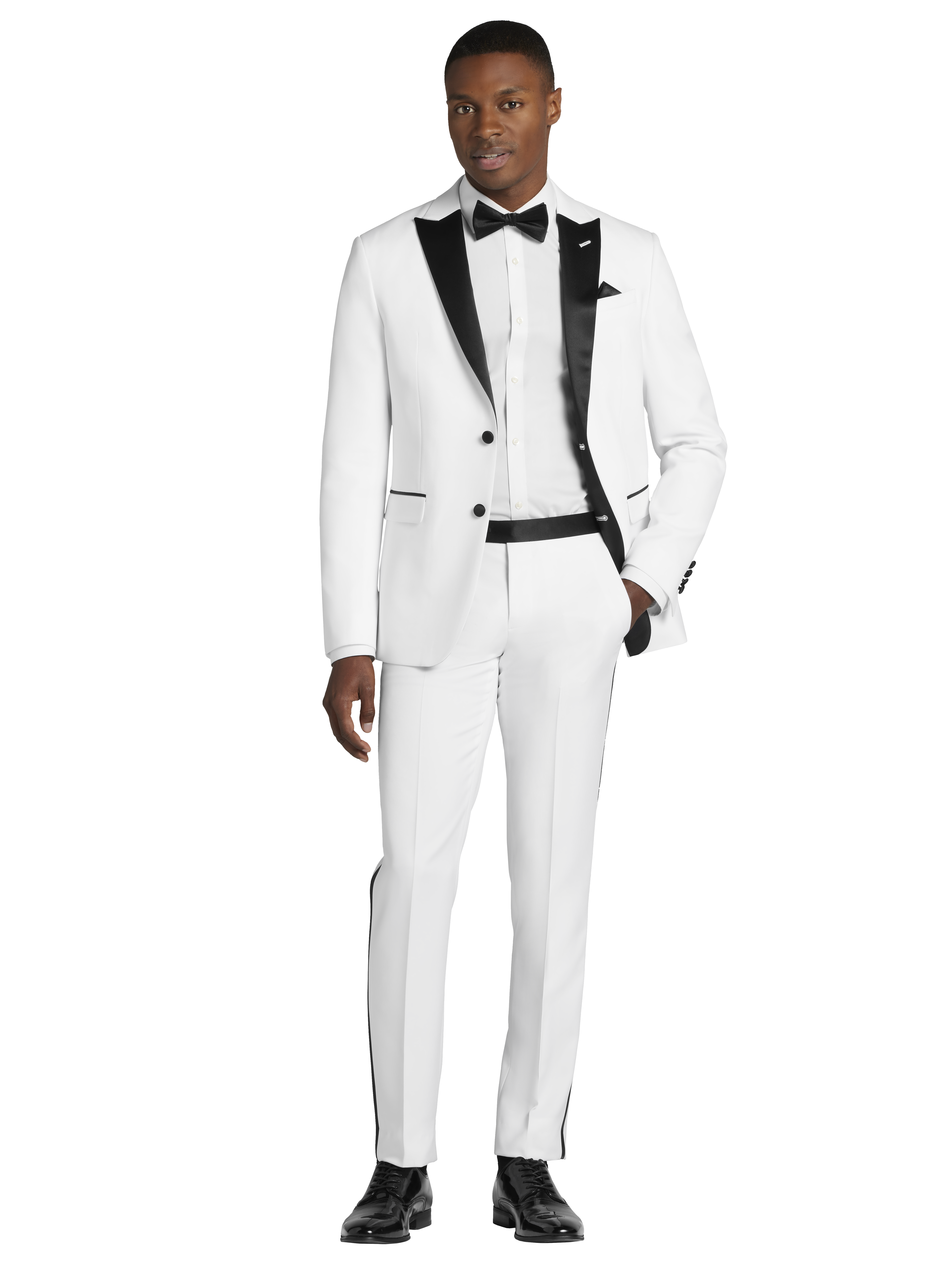 Skinny Fit Satin Peak Lapel Tuxedo Jacket