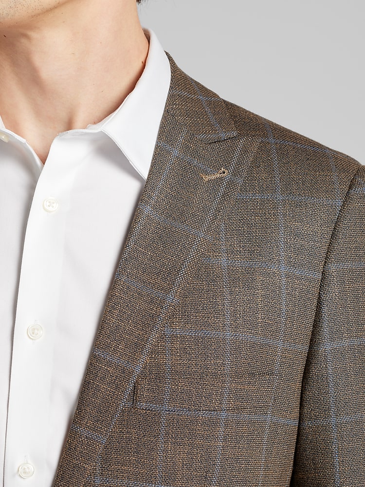 Slim Fit Plaid Suit Jacket