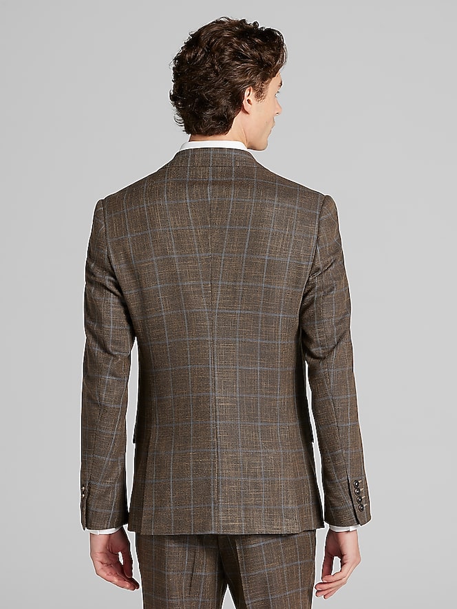 Paisley &Amp; Gray Slim Fit Plaid Suit Jacket