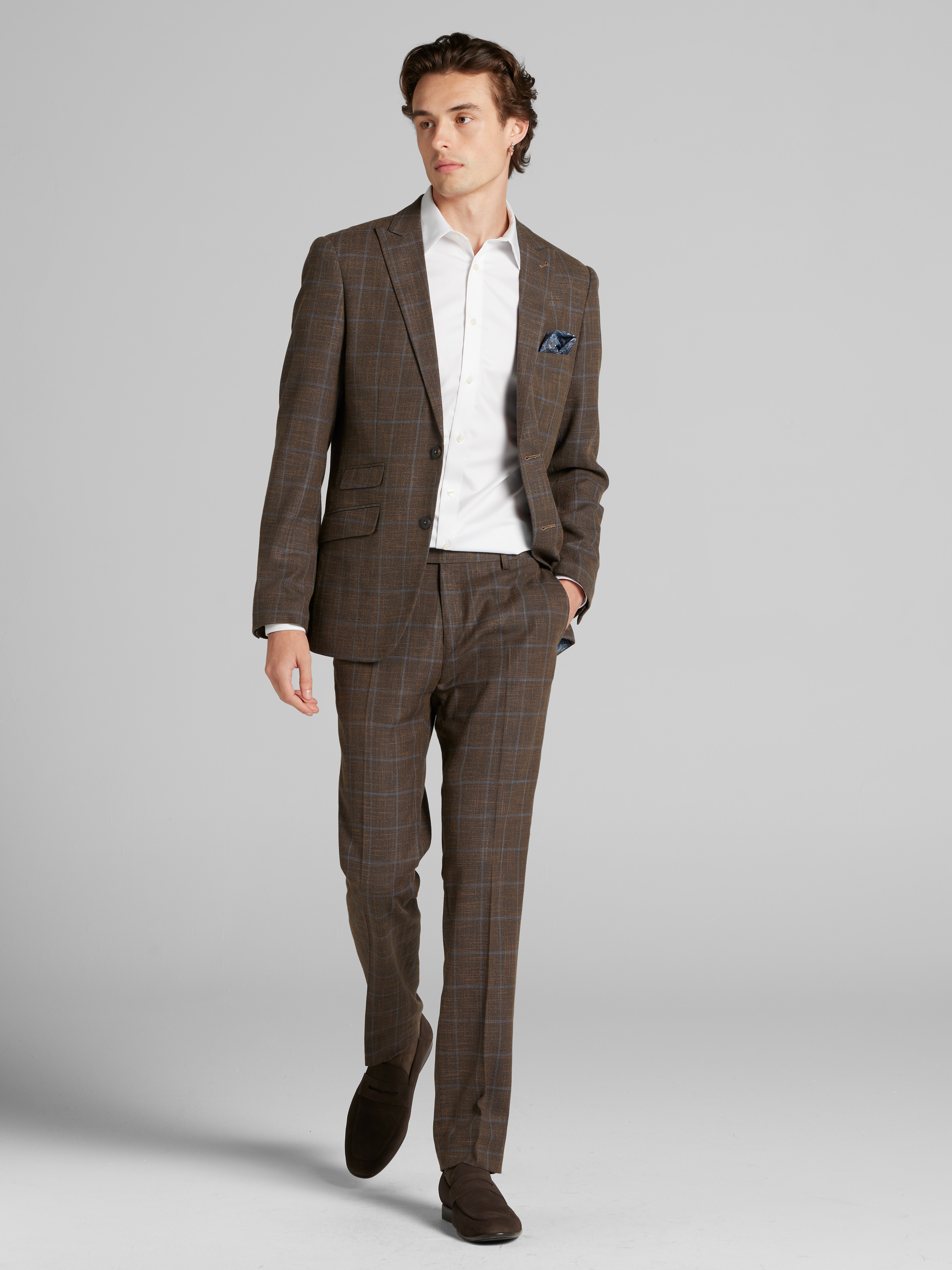 Slim Fit Plaid Suit Jacket