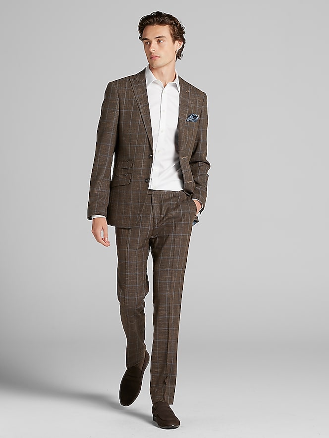 Paisley &Amp; Gray Slim Fit Plaid Suit Jacket