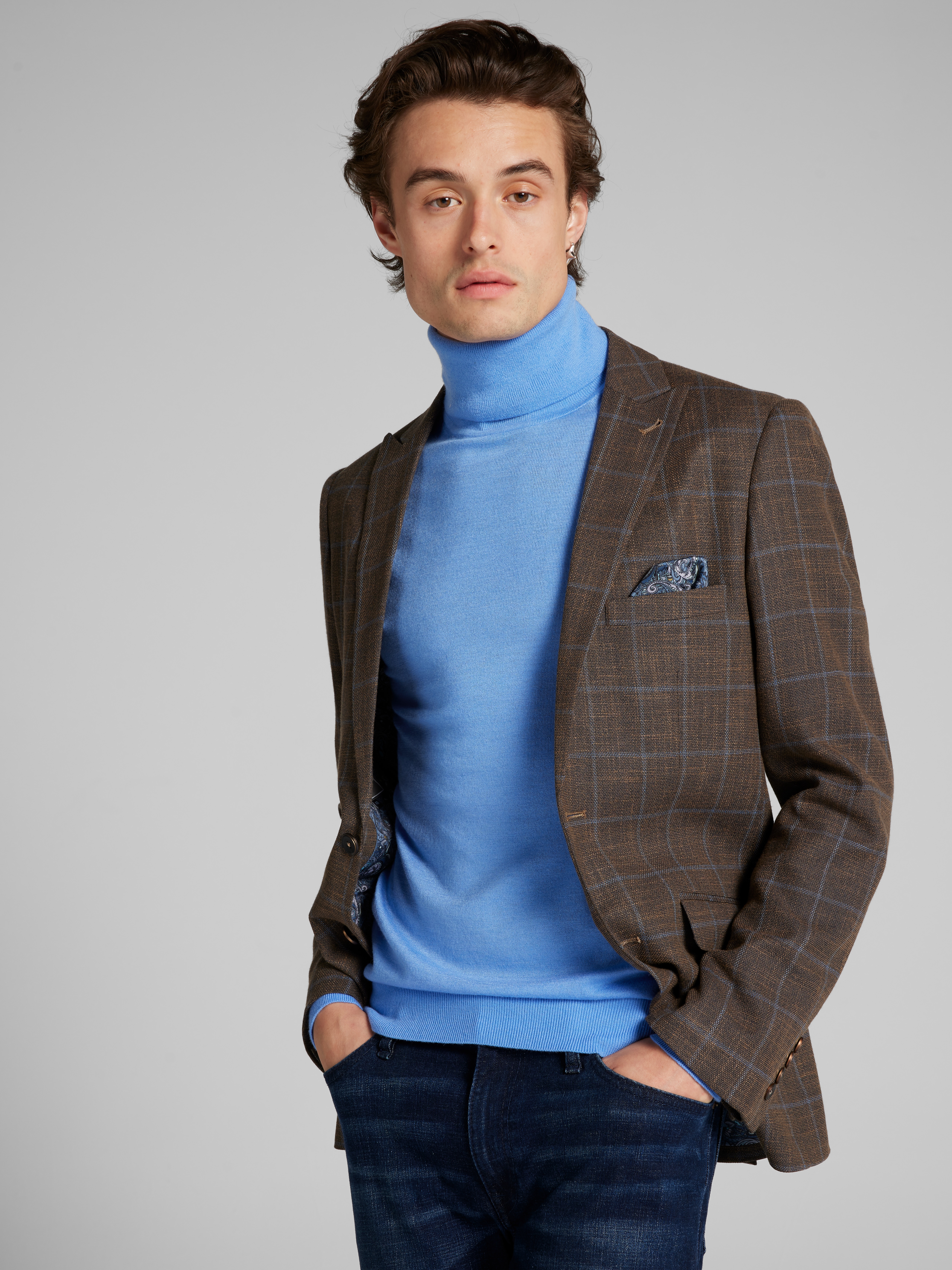 Slim Fit Plaid Suit Jacket