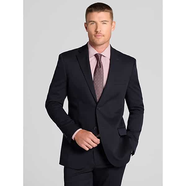 DKNY Big & Tall Men's Modern Fit Suit Navy Solid - Size: 54 Regular