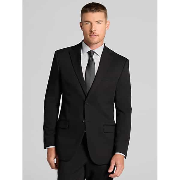 DKNY Men's Modern Fit Suit Black Solid - Size: 44 Short