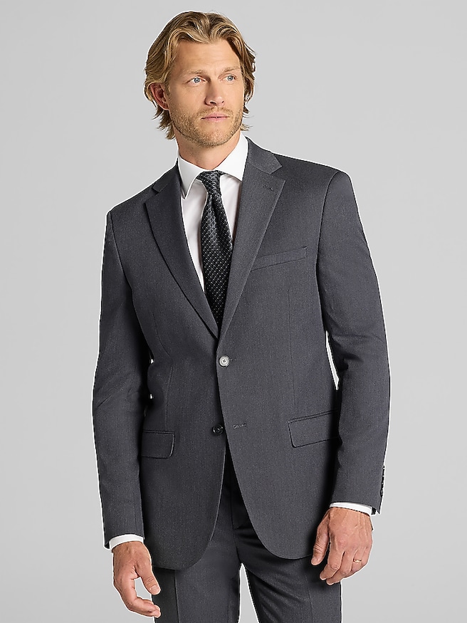 DKNY Modern Fit Suit Charcoal Gray