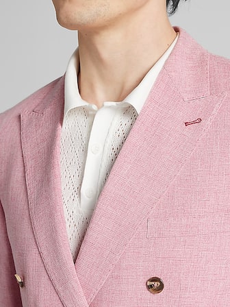 Slim FIt Wool Blend Double-Breasted Suit Jacket