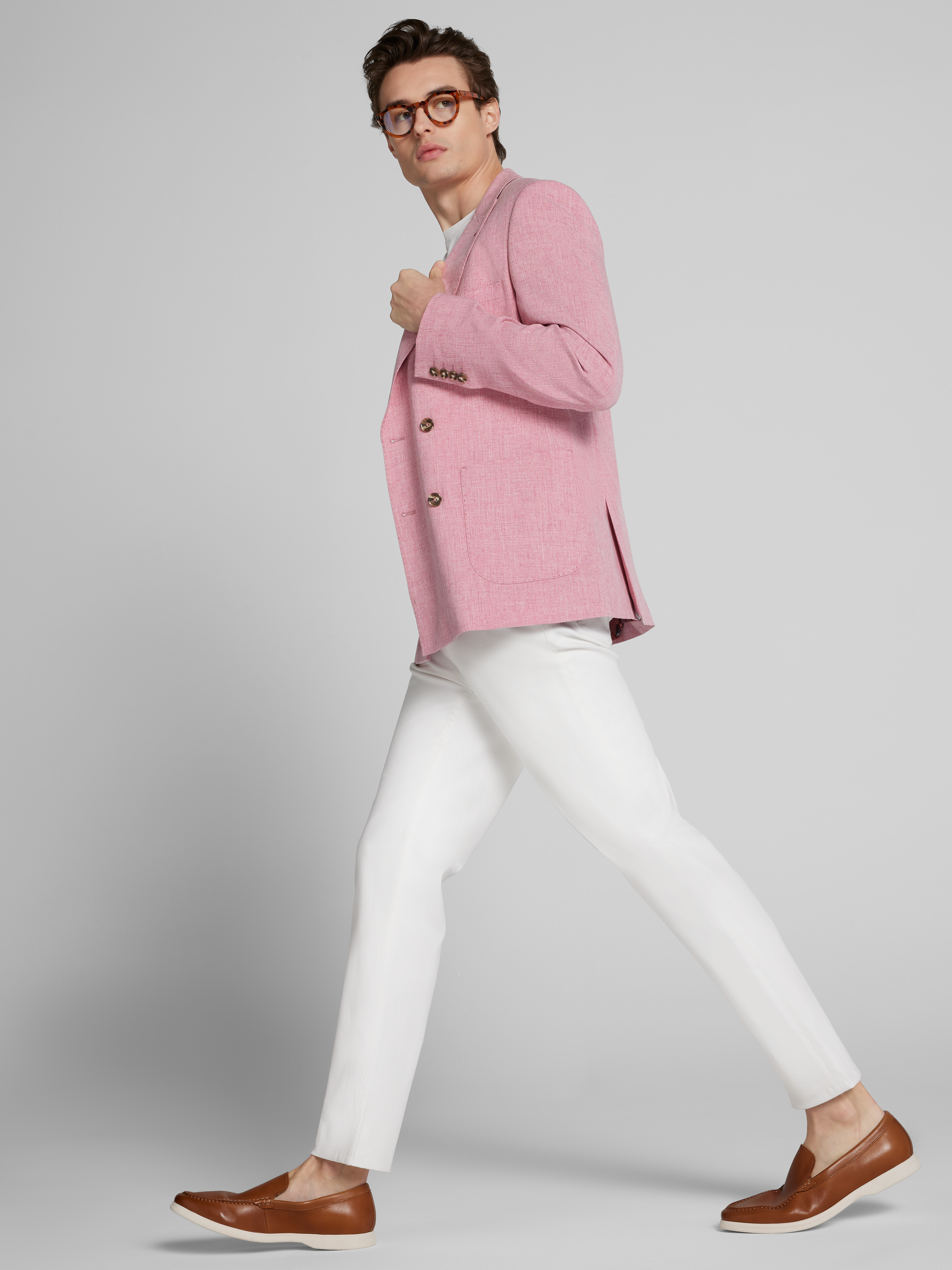 Slim Fit Double-Breasted Suit Jacket