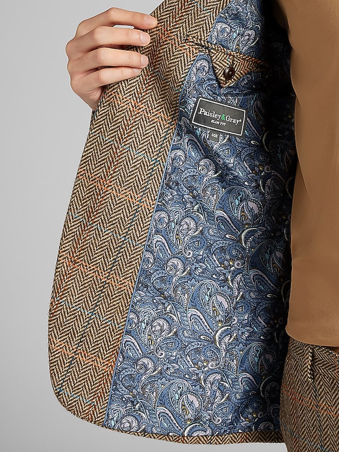 Paisley &Amp; Gray Slim Fit Herringbone Suit Jacket