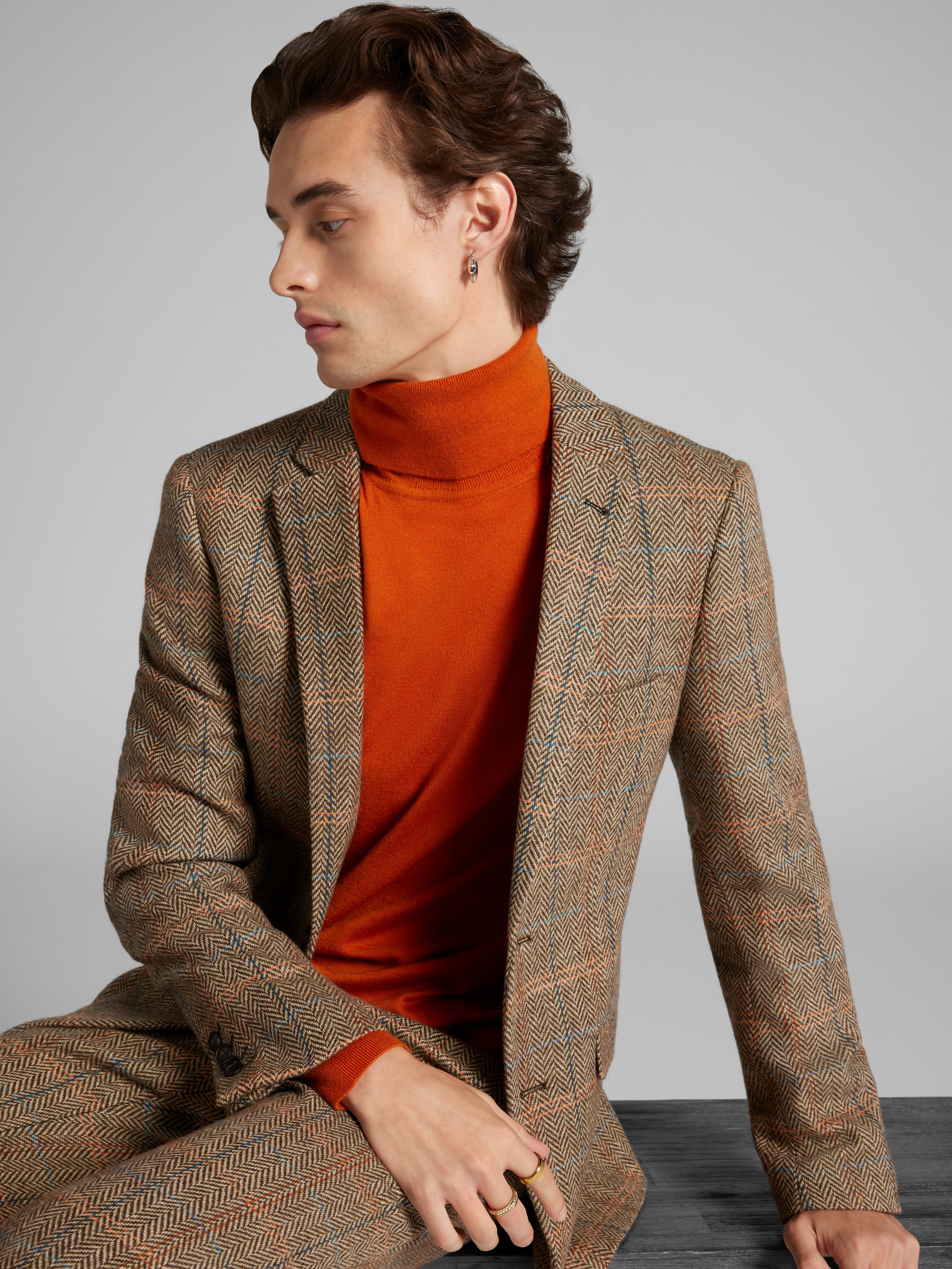 Slim Fit Herringbone Suit Jacket