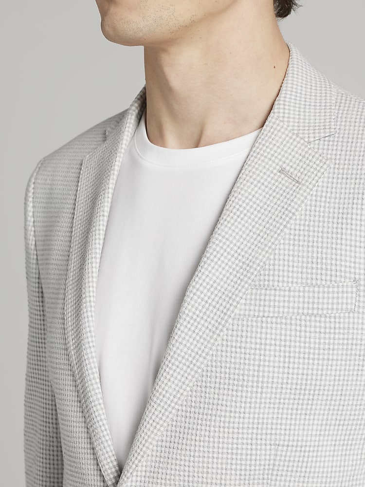 Egara Skinny Fit Gingham Seersucker Suit Jacket | Suit