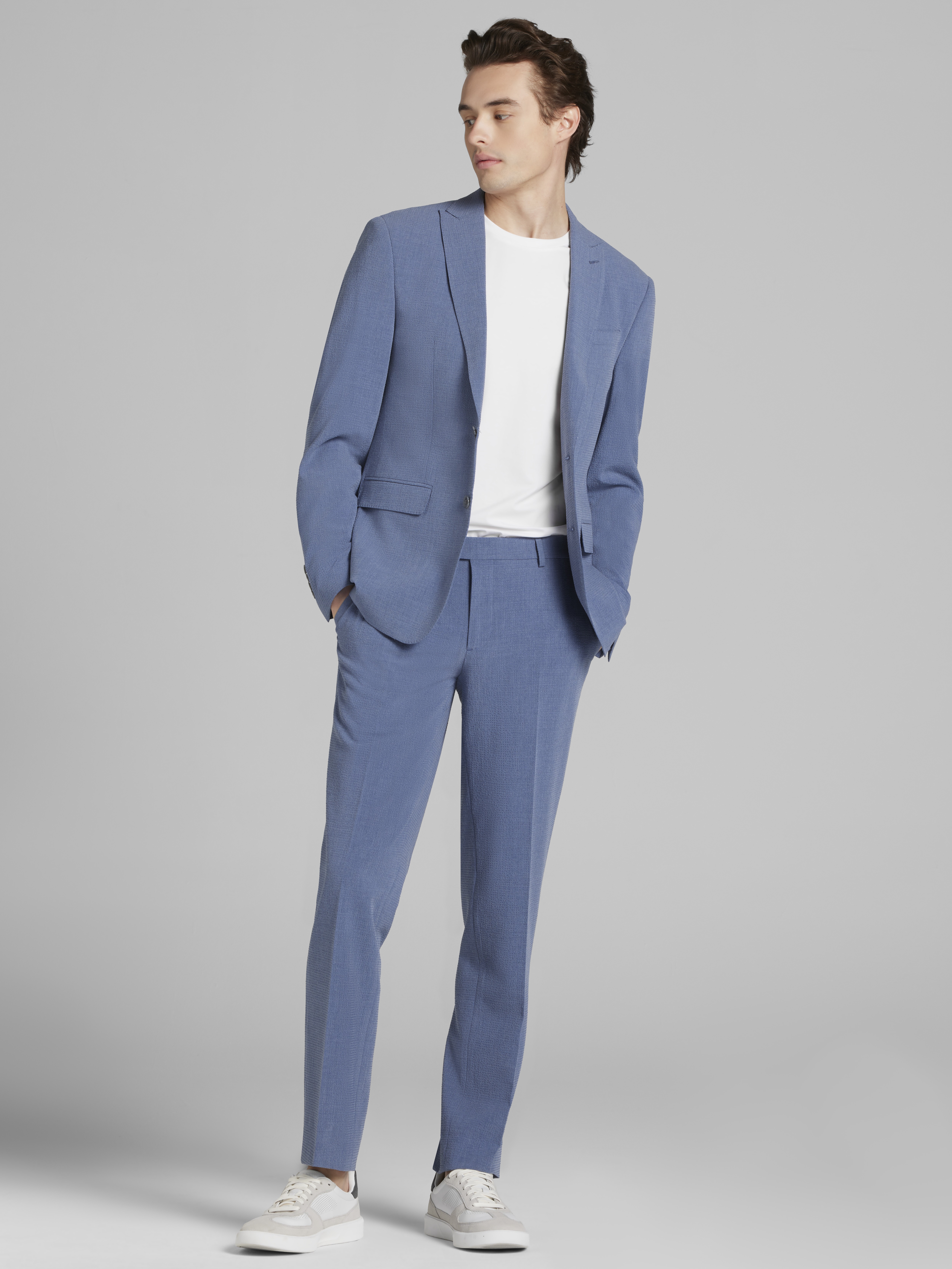 Skinny Fit Seersucker Suit Jacket