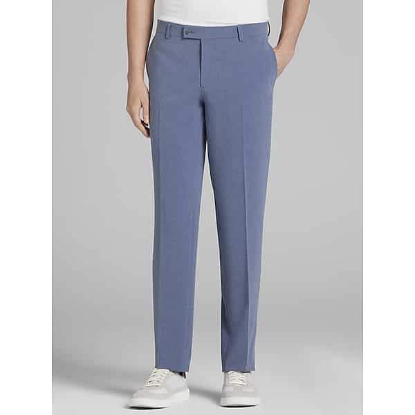 Egara Skinny Fit Seersucker Men's Suit Pants Chambrary Seersucker - Size: 28W x 32L TMW38BY28T14