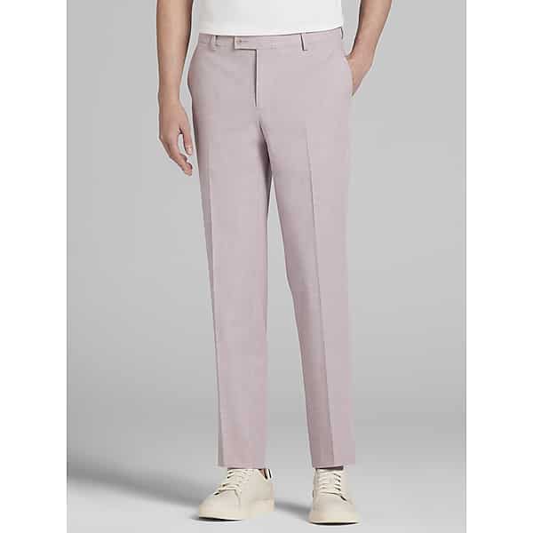 Egara Big & Tall Skinny Fit Men's Suit Pants Dusty Rose - Size: 44W x 34L TMW39B144F45