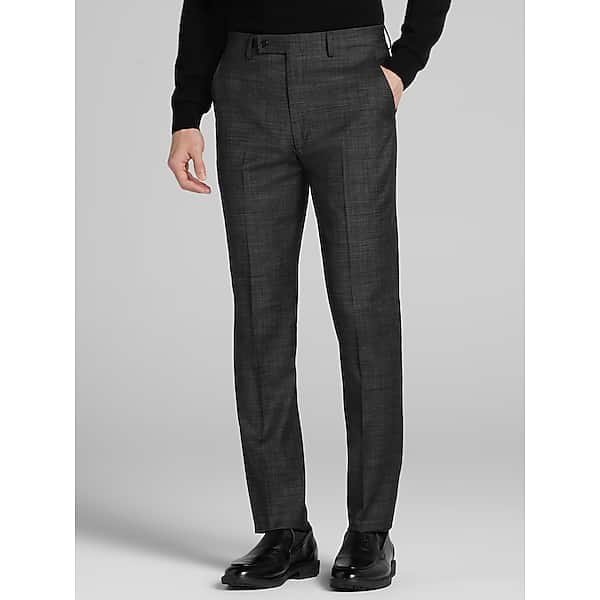 Calvin Klein Slim Fit Wool Blend Men's Suit Pants Dray Grey Neat - Size: 30W x 32L TMW39B430T75
