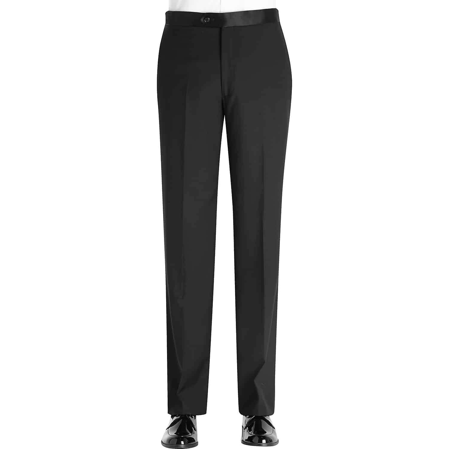 Pronto Uomo Platinum Classic Fit Wool Blend Tuxedo Pants in Formal Black – Men’s Dress Suit Pant 42W x 30L