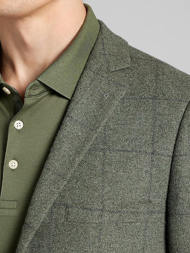 Paisley &Amp; Gray Slim Fit Windowpane Plaid Suit Jacket