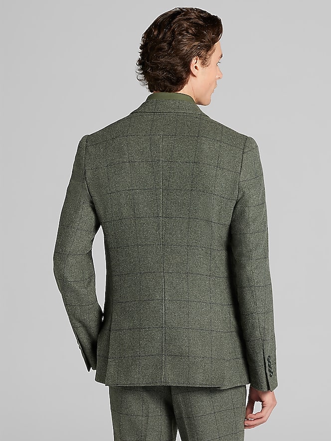 Paisley &Amp; Gray Slim Fit Windowpane Plaid Suit Jacket
