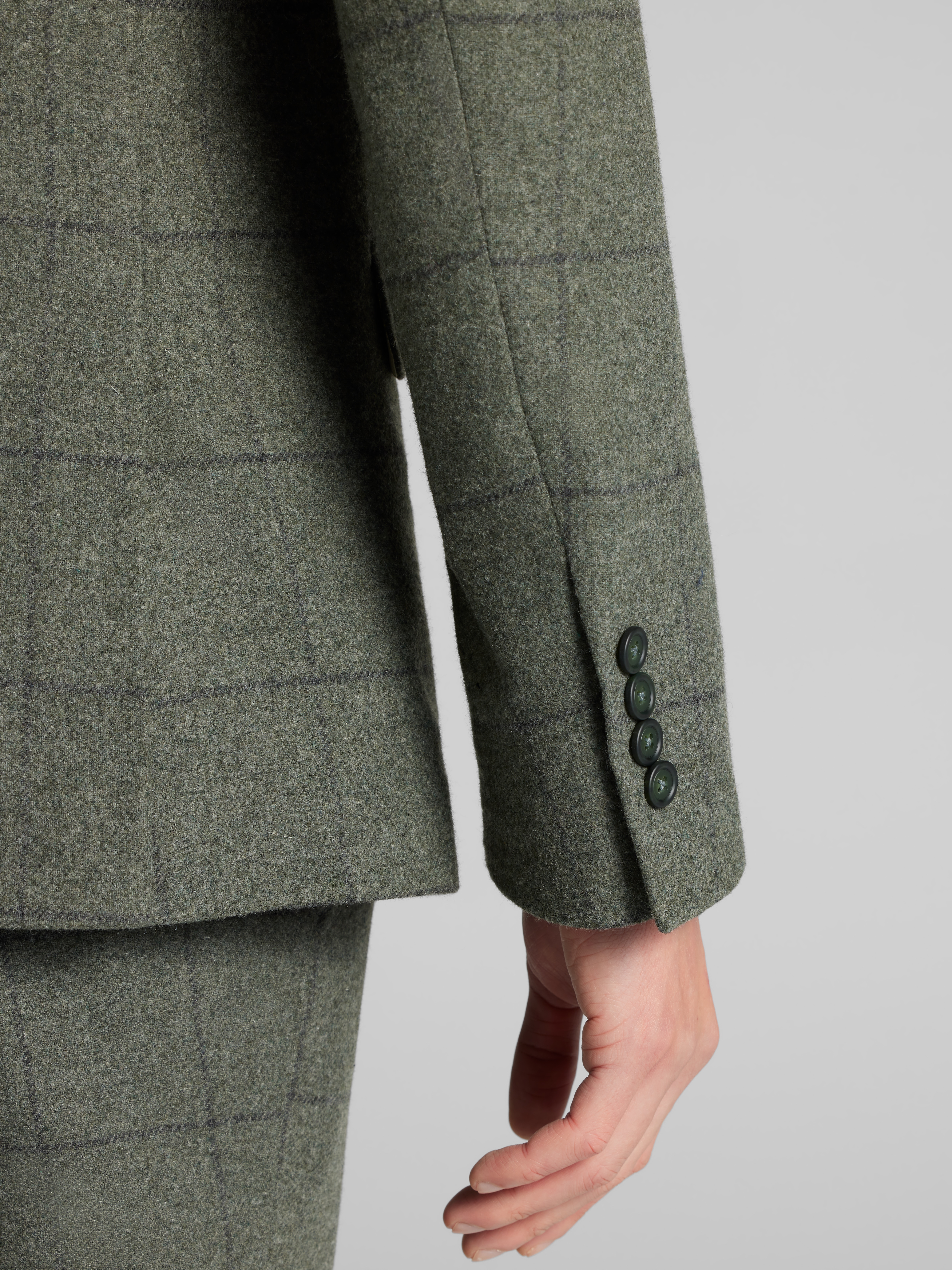 Slim Fit Windowpane Plaid Suit Jacket