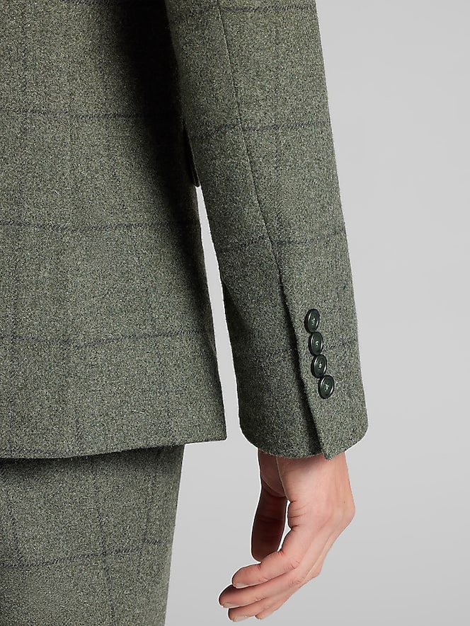 Paisley &Amp; Gray Slim Fit Windowpane Plaid Suit Jacket