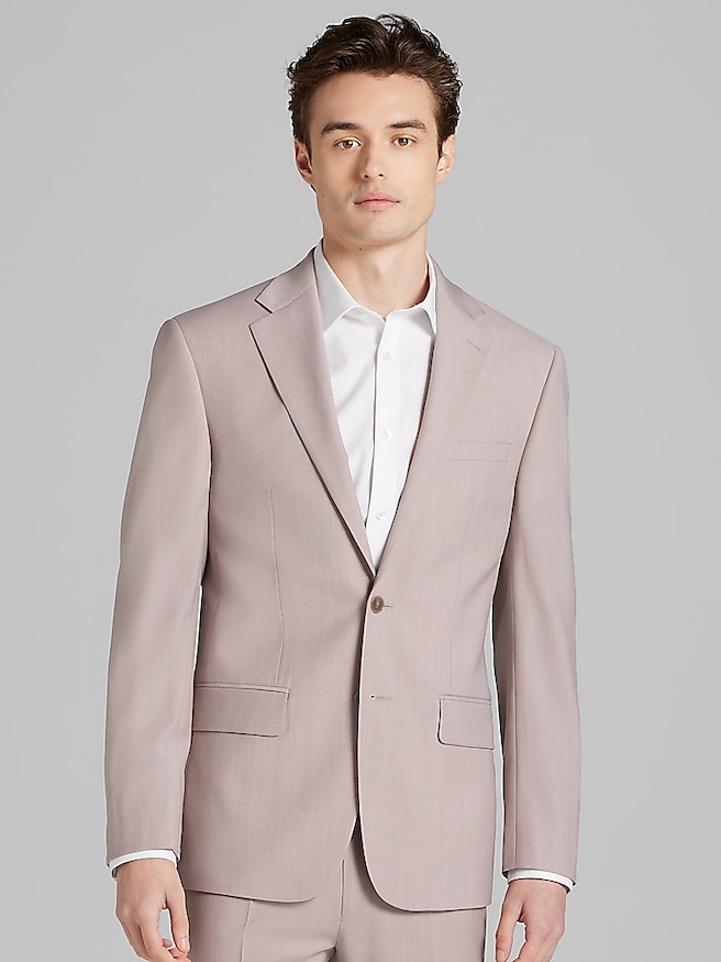 Calvin Klein Slim Fit Wool Blend Men's Suit Jacket , Pink