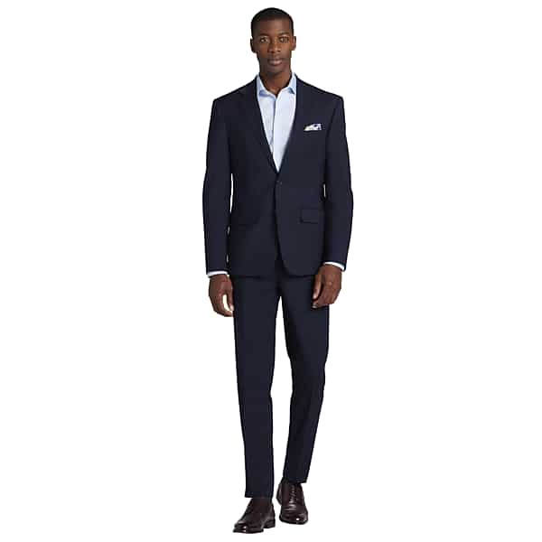 Calvin Klein X-Fit Slim Fit Premium Wool Blend Men's Suit Jacket Navy Solid - Size: 44 Regular