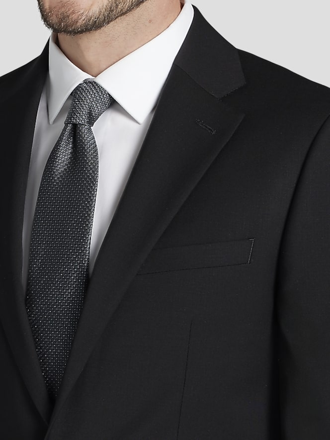 Calvin Klein X-Fit Slim Fit Premium Wool Blend Suit Jacket, Black Solid - Image 2 of 5