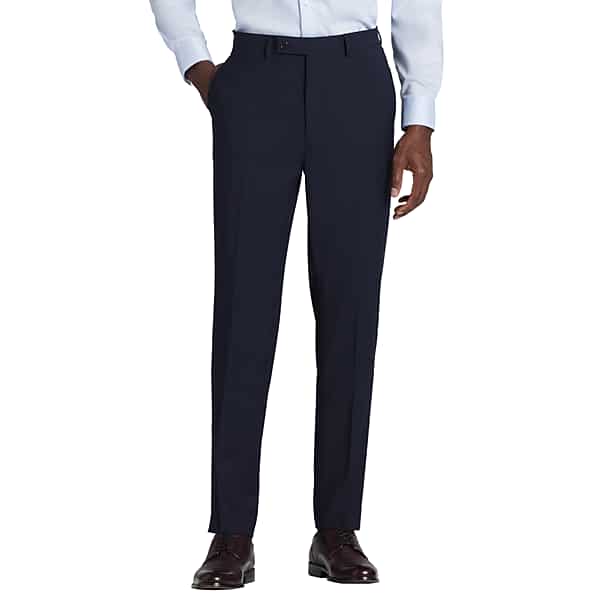 Calvin Klein X-Fit Slim Fit Premium Wool Blend Men's Suit Pants Navy Solid - Size: 31W x 32L
