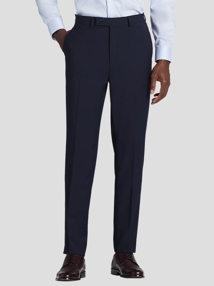 Calvin Klein Men's Slim-Fit Wool-Blend Stretch Suit Pants - Navy - Size 28x29