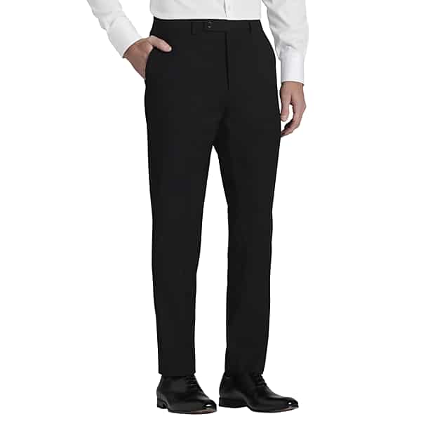 Calvin Klein X-Fit Slim Fit Premium Wool Blend Men's Suit Pants Black Solid - Size: 40W x 34L
