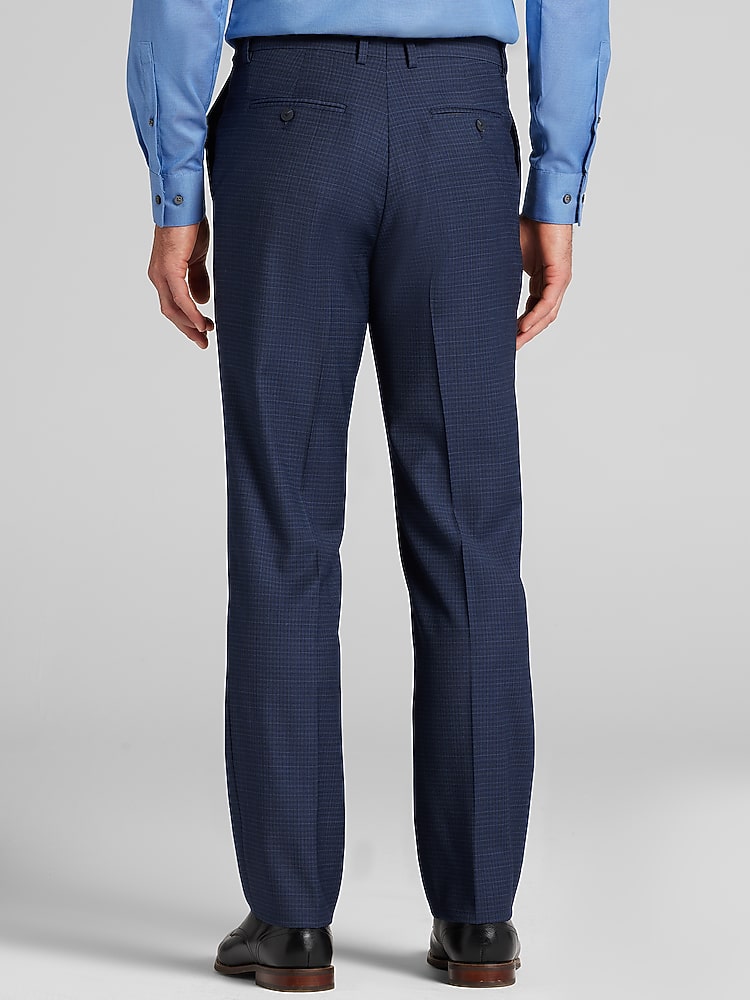 Awearness Kenneth Cole Modern Fit Mini Check Suit, Blue Mini Check
