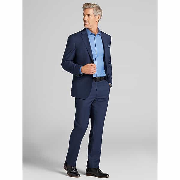 Awearness Kenneth Cole Modern Fit Mini Check Men's Suit Blue Mini Check - Size: 30W x 30L,30W x 32L,32W x 30L,32W x 32L,33W x 30L,33W x 32L,34W x