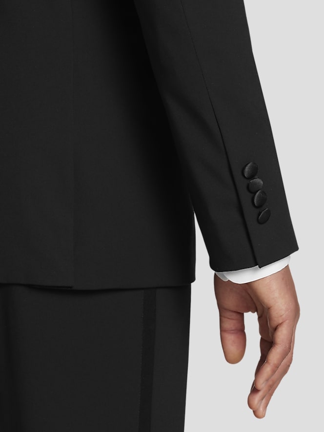 Egara Skinny Fit Double Breasted Peak Lapel Tuxedo Jacket