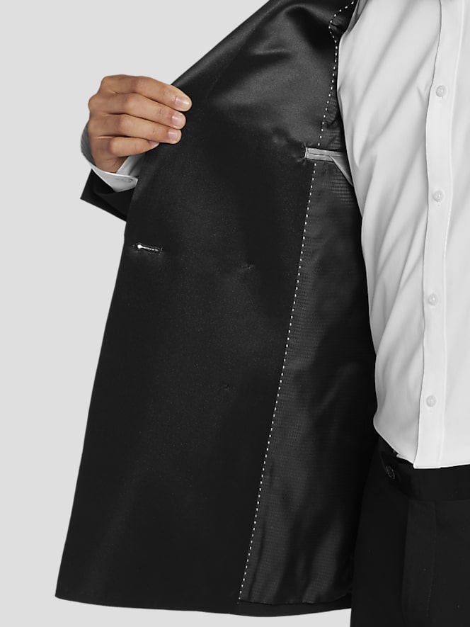 Egara Skinny Fit Double Breasted Peak Lapel Tuxedo Jacket