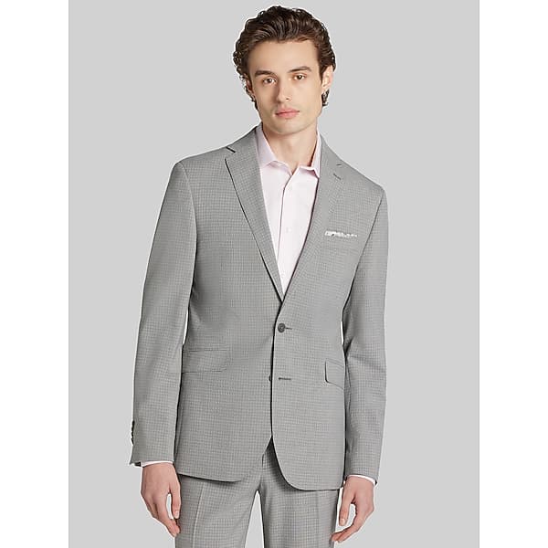 Wilke-Rodriguez Men's Slim Fit Check Suit Med Grey Check - Size: 44 Long
