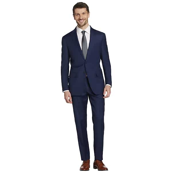 JOE Joseph Abboud Big & Tall Slim Fit Premium Wool Blend 3-Piece Men's Suit Blue/Postman - Size: 2X,2XLT,3XLT,44W x 30L,44W x 32L,44W x 34L,46W x