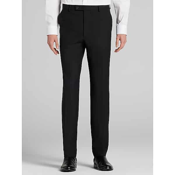 Egara Classic Fit Men's Suit Pants Black Solid - Size: 34W x 30L